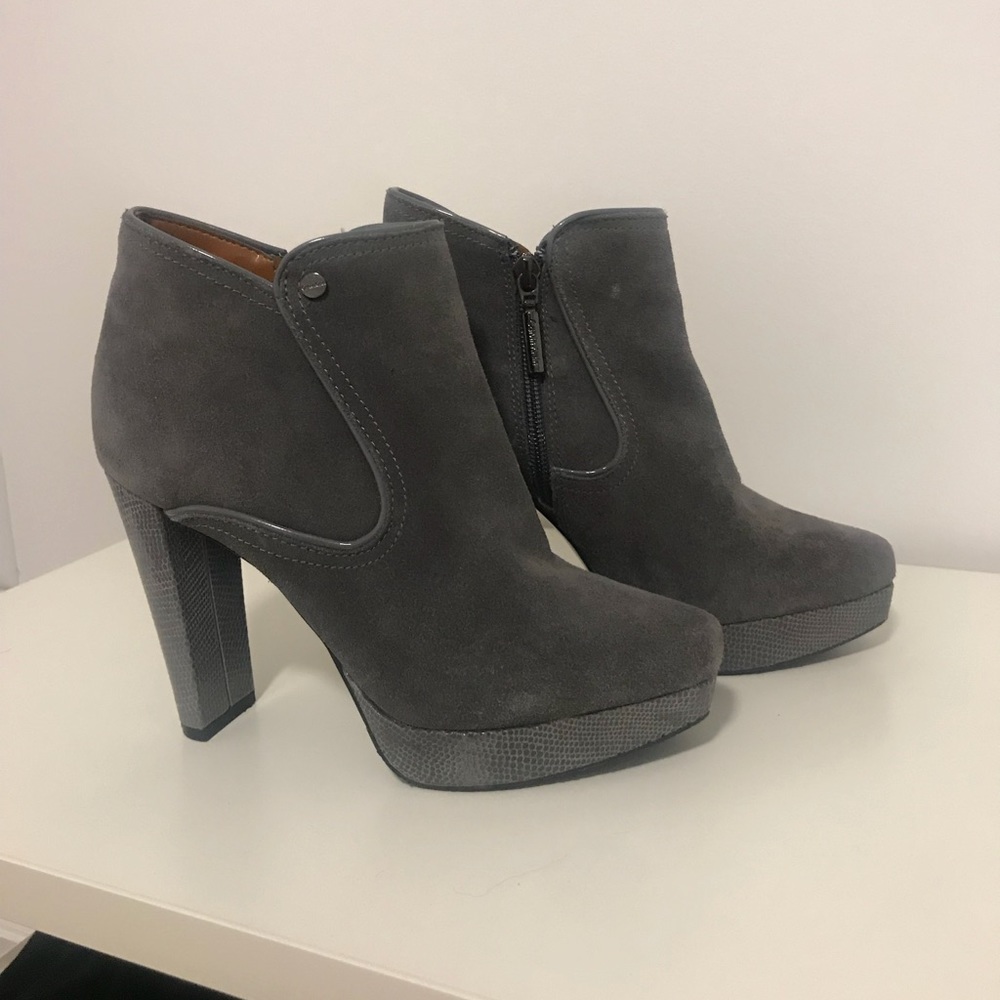 Calvin Klein Gray Booties